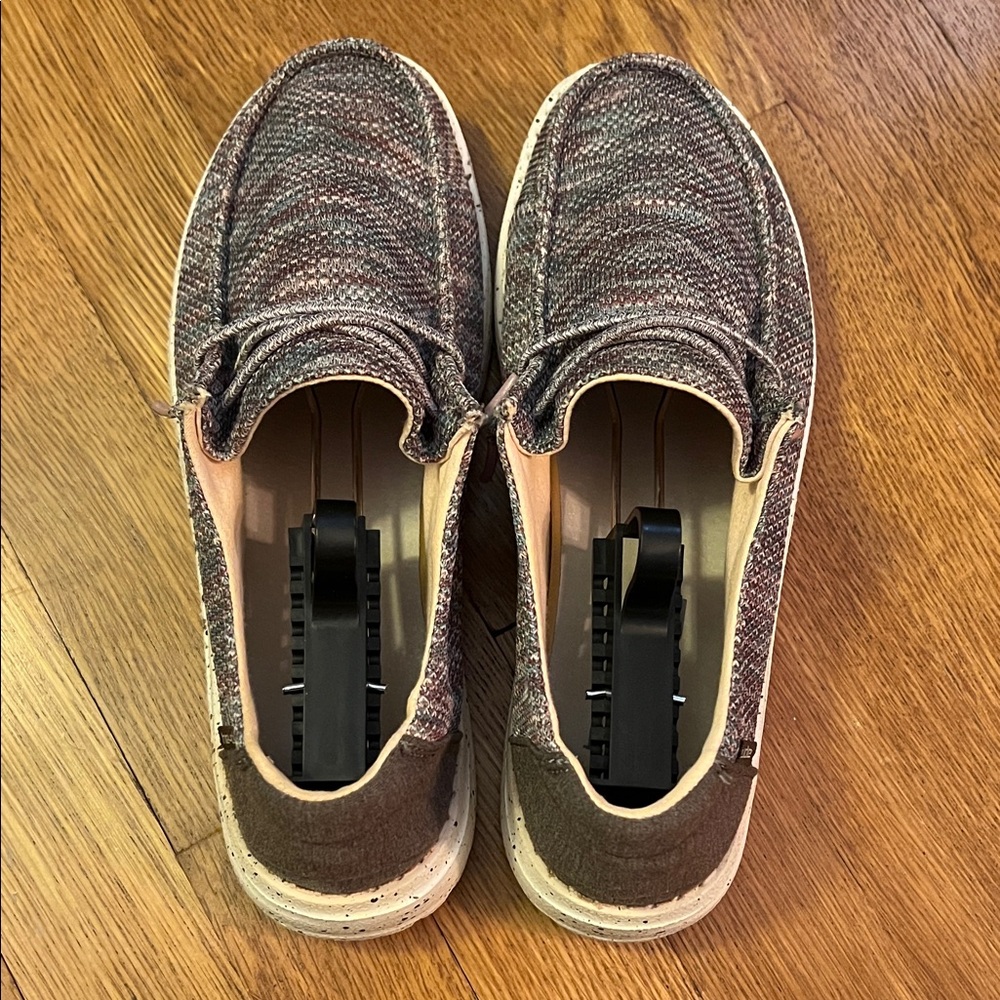 Hey Dude Gray & Pink Slip On Shoes